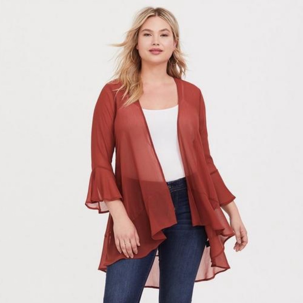 Torrid Chiffon Ruffle Kimono